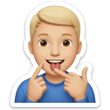 doigt dans la bouche avec un sourire sticker