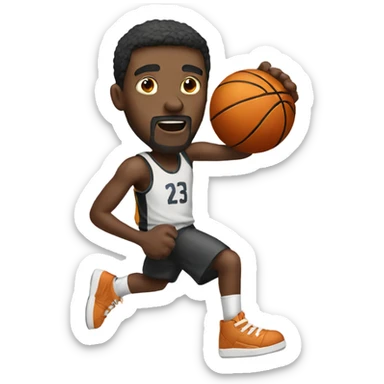 A man playing basketball sticker