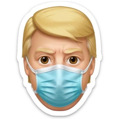Donald Trump wearing surgical mask sticker