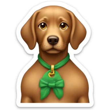 chica de pelo rizado marron con ojos verdes con un perro labrador color caramelo sticker