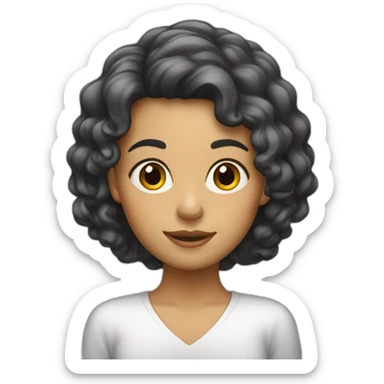 Fille avec des cheveux attachés sticker