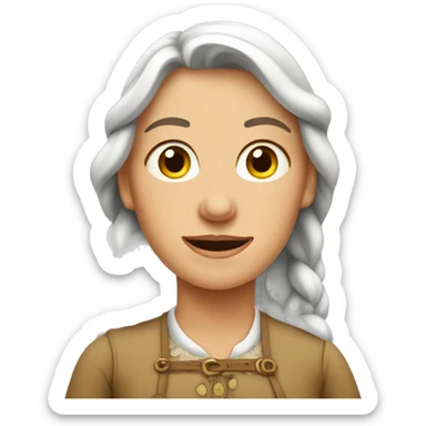 European rural woman sticker