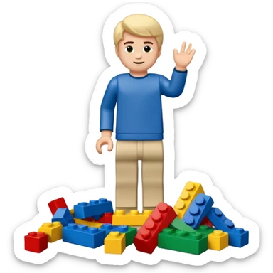 boys playing with legos full body sticker