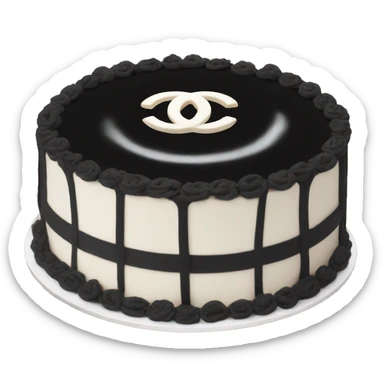 Black chanel cake sticker