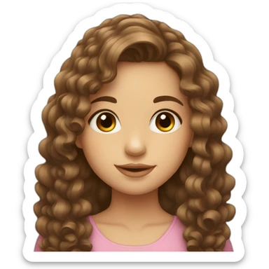 beautiful-girl-with-long-curly-brown-hair-with-a-bow sticker
