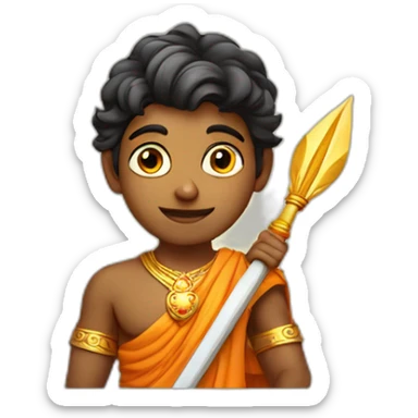 Hindu young lad god with spear and good physic sticker