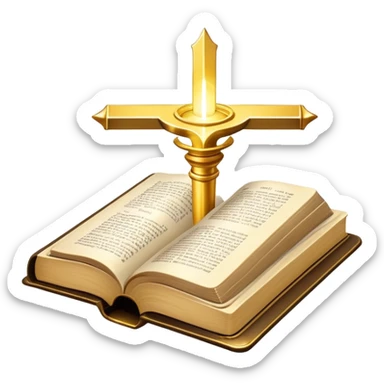The Holy Bible Book Flipped Open With Glorious Divine Gold Shine beaming out of it  sticker