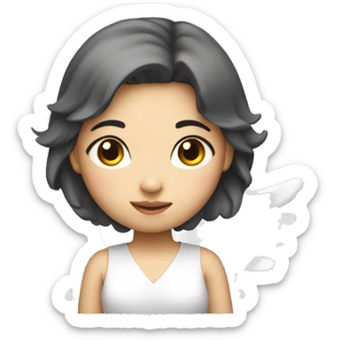 Asian angel girl with wings fair skin sticker