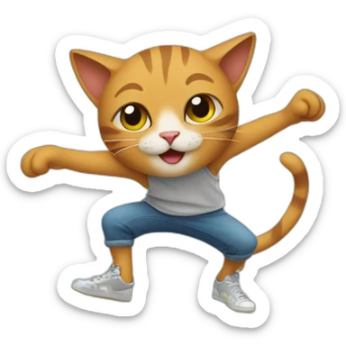 Cat breakdancing sticker
