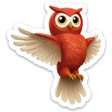 real owl red fly sticker