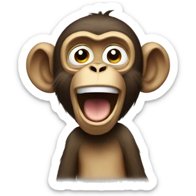 Monkey singing sticker