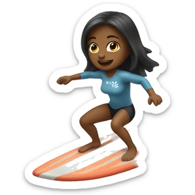 Girl surfing sticker