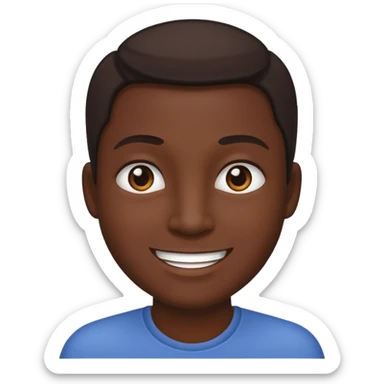 Um rosto preto com um sorriso branco sem emoção sticker