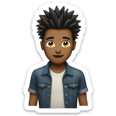 A boy with some spikes hair  sticker