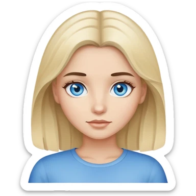 Girl with blue eyes dark brown hair with blonde highlights  sticker