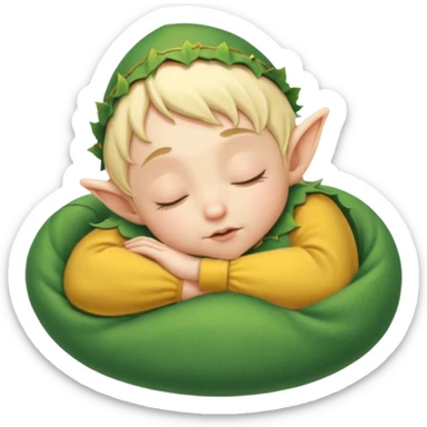 Baby elf sleepy sticker