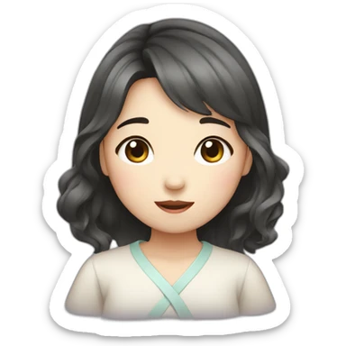 cute korean girl talking sticker