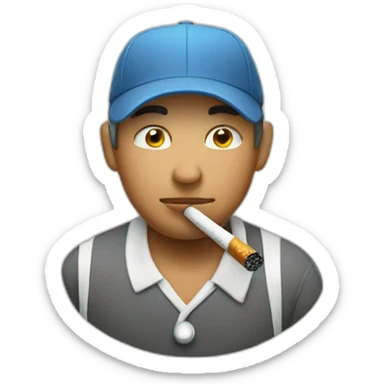 American golfer smoking a cigarette sticker