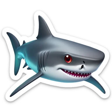 shark with goggles and flippers sticker