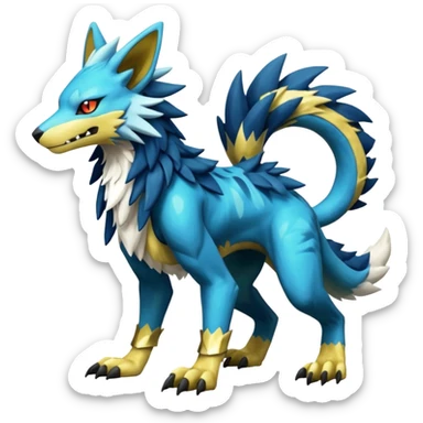 Shiny Cool Zeraora-Lombax-Sergal-Protogen-grem2-Wickerbeast-Pokémon, full body sticker