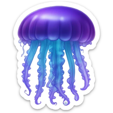 jelly fish blue purple  sticker