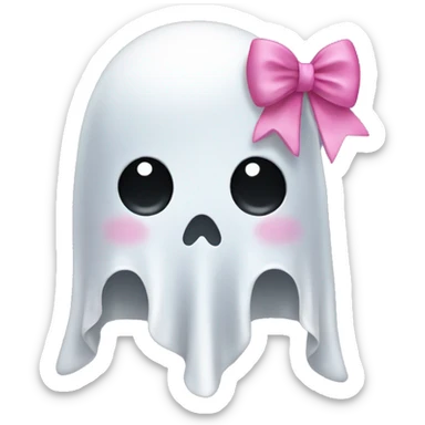 Ghost + pink bow sticker