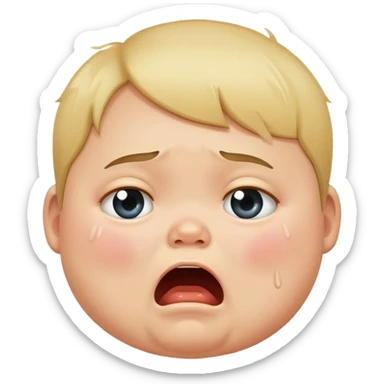 Begging fat kid crying sticker