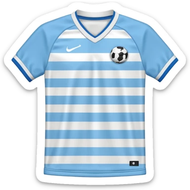 a plain vintage striped white and baby blue soccer jersey  sticker
