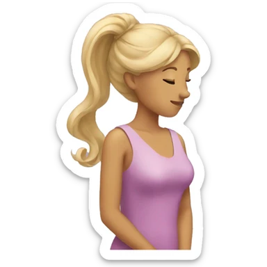 woman in a dress bowing head sticker