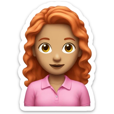 REDHAIR girl with flashy pink polo sticker