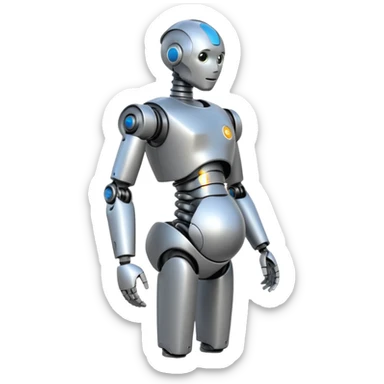 Pregnant male robot. Profile view. Facing left. sticker