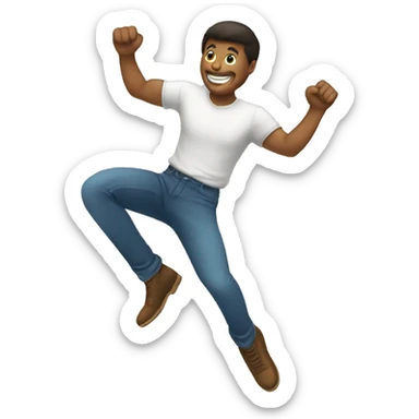man jumping in the air and clicking his heels together sticker