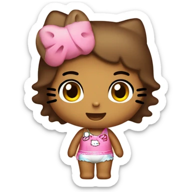 Hello kitty en la playa bronceada sticker