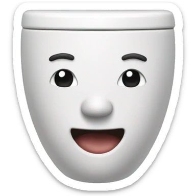 Create a toilette where a head with a very long beck comes out of the Toilette sticker