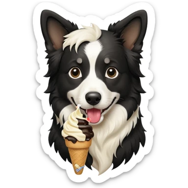 um border collie tomando sorvete sticker