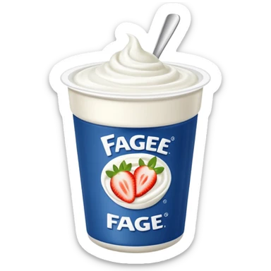 Yogurt cup Fage sticker