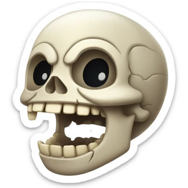 2d Cartoon Skull biting lip sticker
