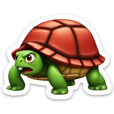 Red and angry turtle sticker