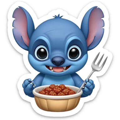 Stitch eating arrosticini sticker