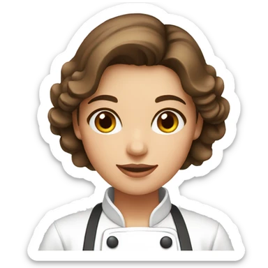 Female chef with brown hair and hazel eyes sticker