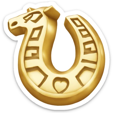 lucky horseshoe gold sticker