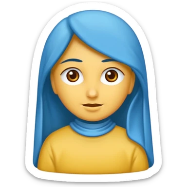 açık tenli  uzun kıvırcık sarı saçlı mavi gözlü yetişkin kadın sticker