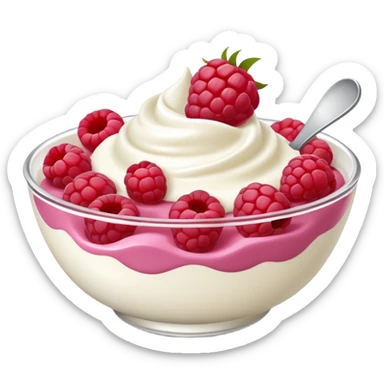 yogurt bowl with raspberry sticker