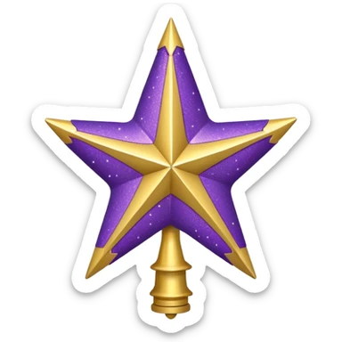 purple and gold tree topper sticker