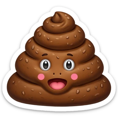 Poop coming out of butt sticker