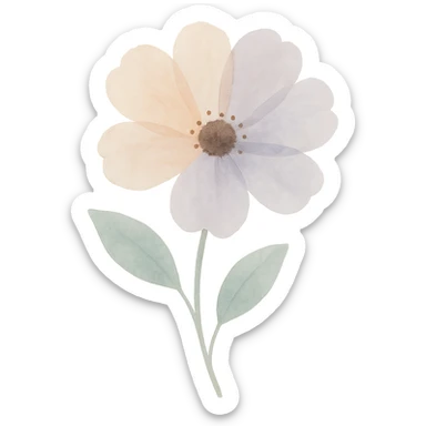 flower watercolor art style sticker