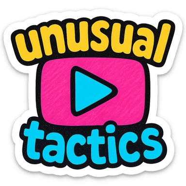 a logo, resembling that of a video tube site, for the text: "unusual tactics" sticker