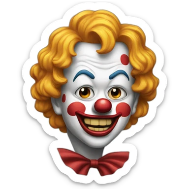 Tearing up clown sticker