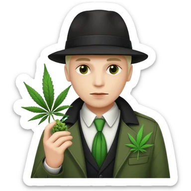 dealer white from gang with cannabis on hand styler gangster sticker