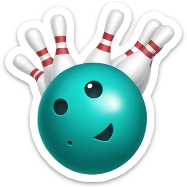 Teal bowling ball sticker